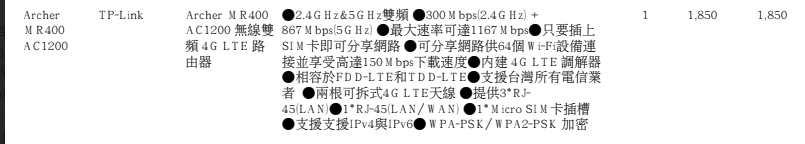分享器規格